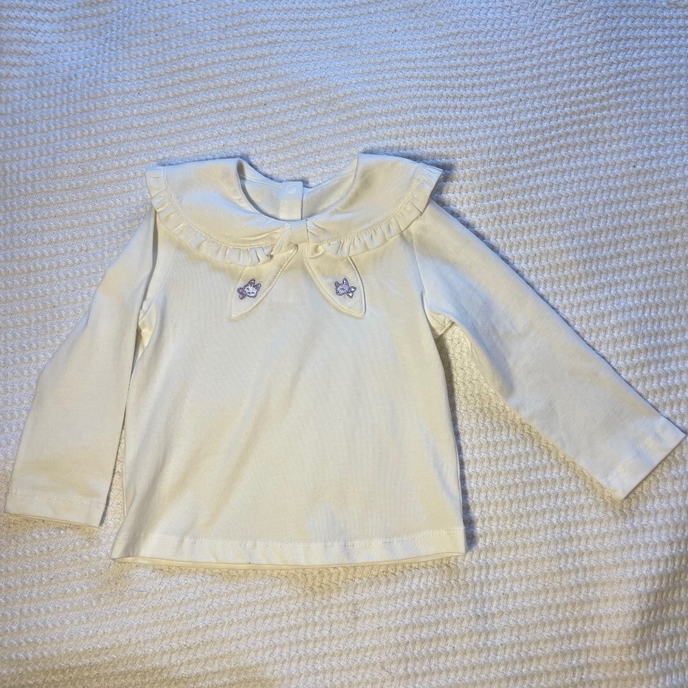 Petit Bateau Cream Long Sleeve Shirt